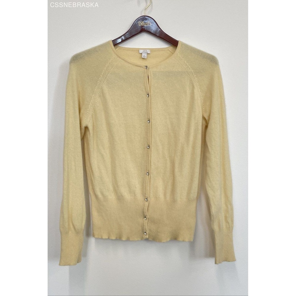 APT.9 Yellow 100% CASHMERE‎ CARDIGAN - Size XL